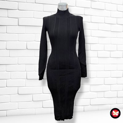Vestido midi de punto canalé H&M Talla S