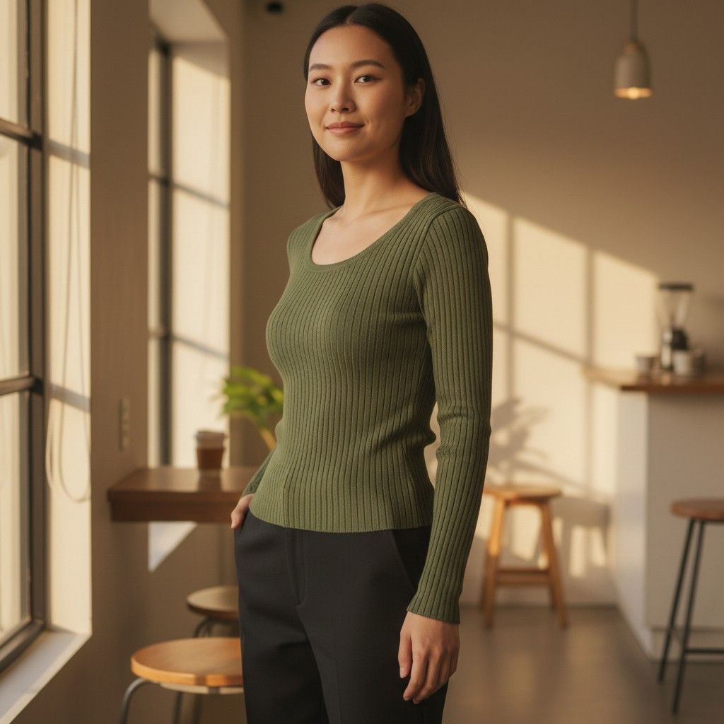 Jersey de manga larga canalé Talla XS