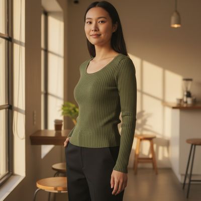 Jersey de manga larga canalé Talla XS