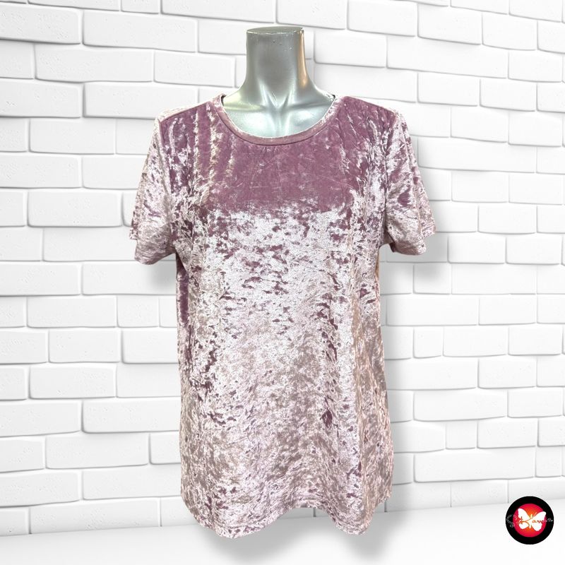 **HOY** Blusa de noche de terciopelo de manga corta LIZ DEVY Talla L
