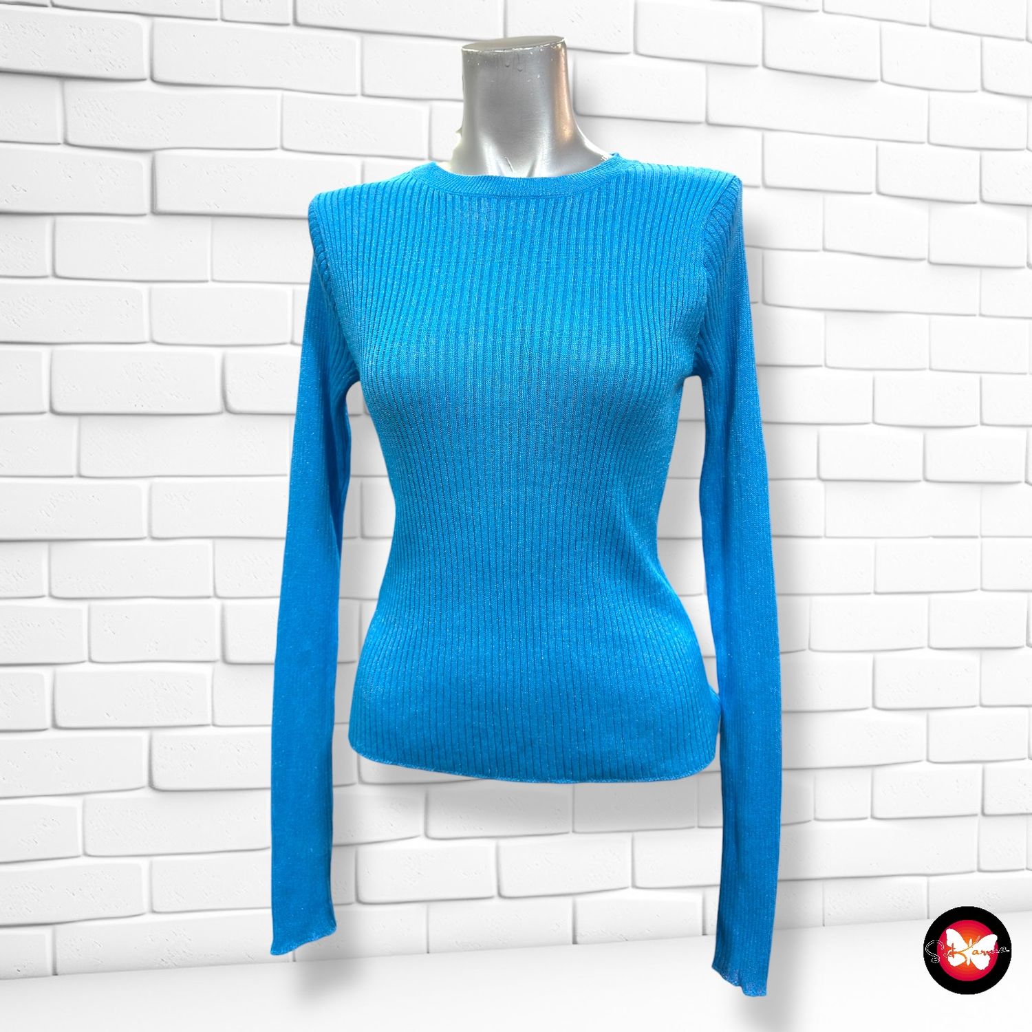 **HOY** Jersey de manga larga canalé con espalda abierta MANGO Talla M (pequeña)