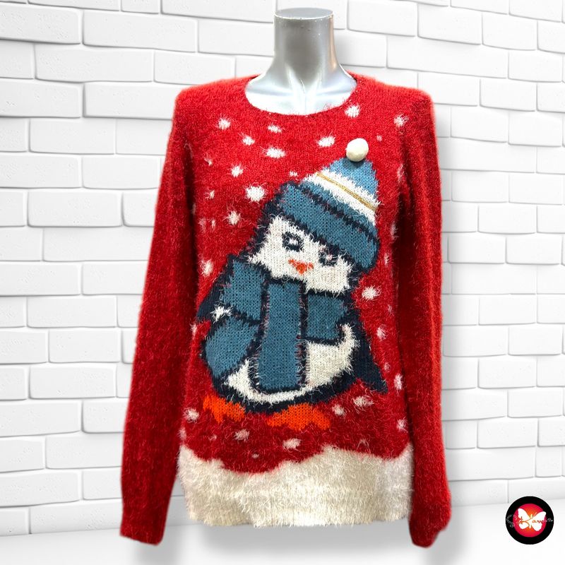 **HOY** Jersey Navideño peludito “PINGÜINO&quot; Talla M