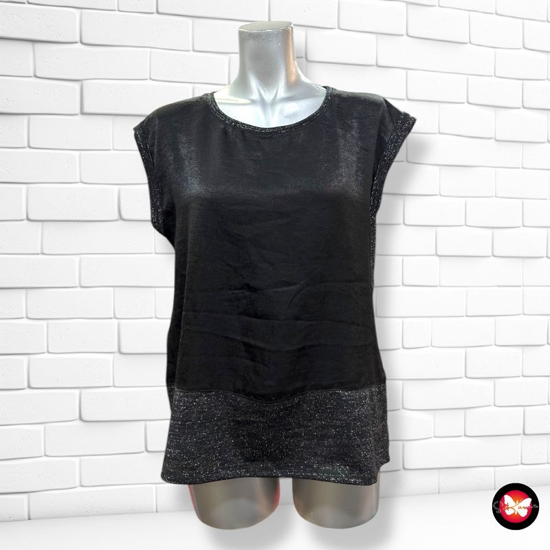 **HOY** Blusa de noche de manga corta con lurex y satén Talla S