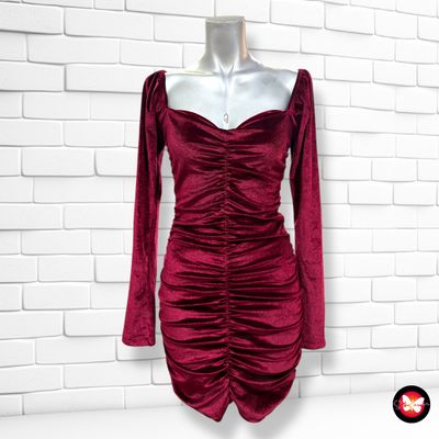 **HOY** Vestido de noche de terciopelo con drapeado SHEIN Talla M (pequeña)