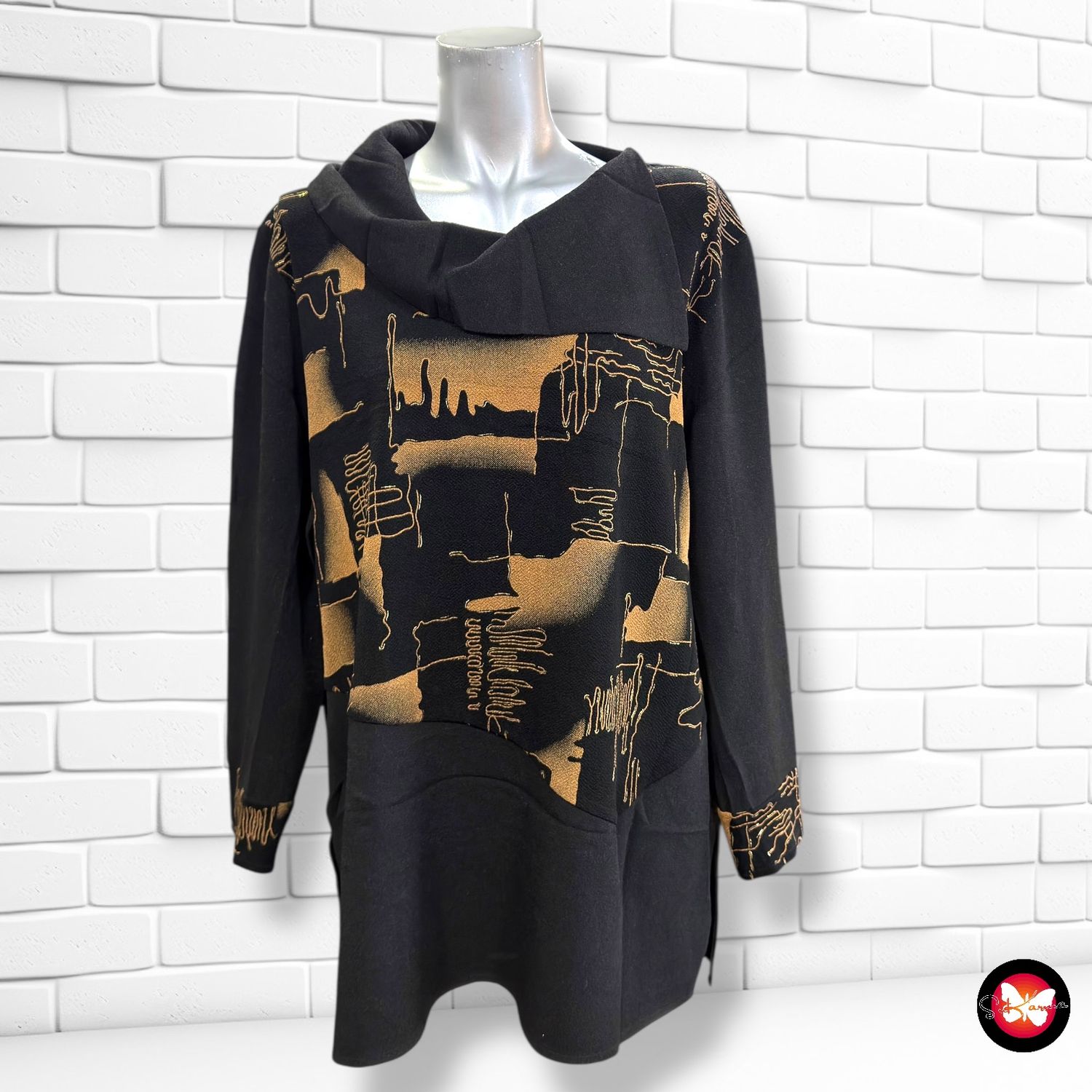 **HOY** Blusa de noche con cuello vuelto Talla L (grande)