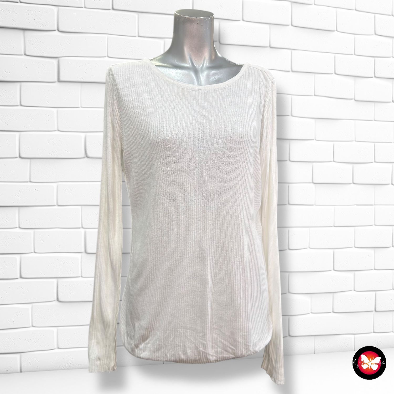 **HOY** Camiseta de manga larga canalé MANGO Talla M