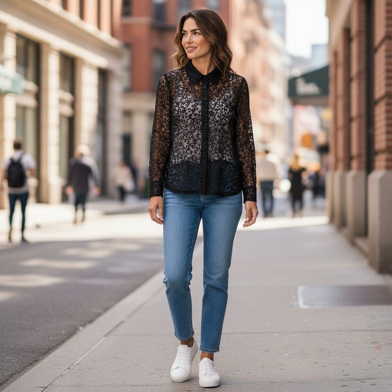 **HOY** Camisa de noche traslúcida Talla L/XL