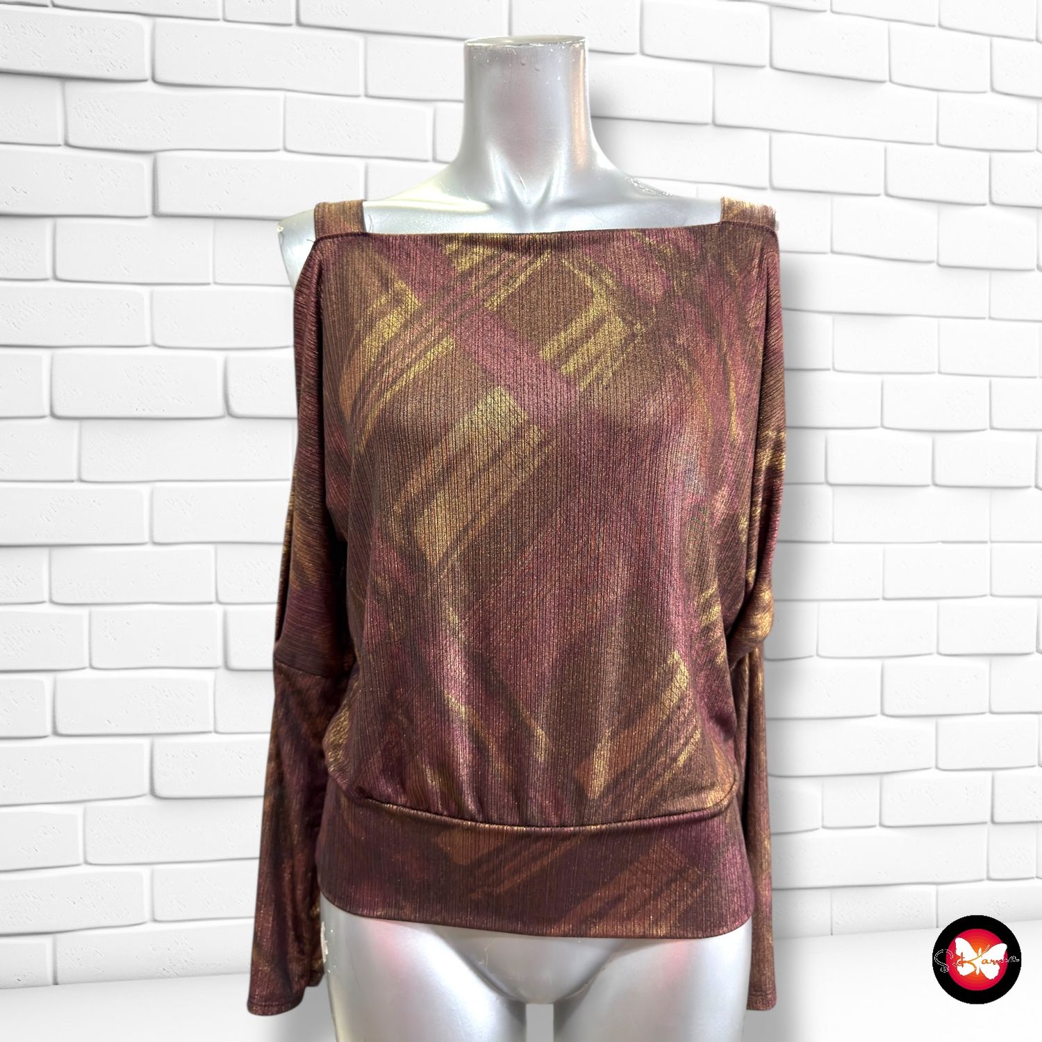 **HOY** Blusa de noche con hombros descubiertos corte mariposa Talla S/M