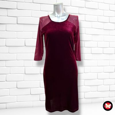 **HOY** Vestido de noche de terciopelo con transparencias Talla L (pequeña)