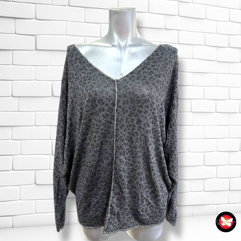 **HOY** Jersey de noche animal print con lurex corte mariposa Talla Única