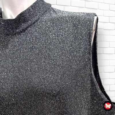 Blusa de noche sin mangas con lurex Talla XL