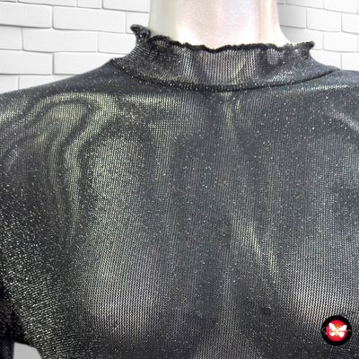 Blusa de noche traslúcida con lurex Talla S