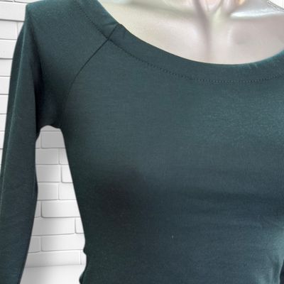 Vestido midi básico escote barco ZARA Talla S (pequeña)