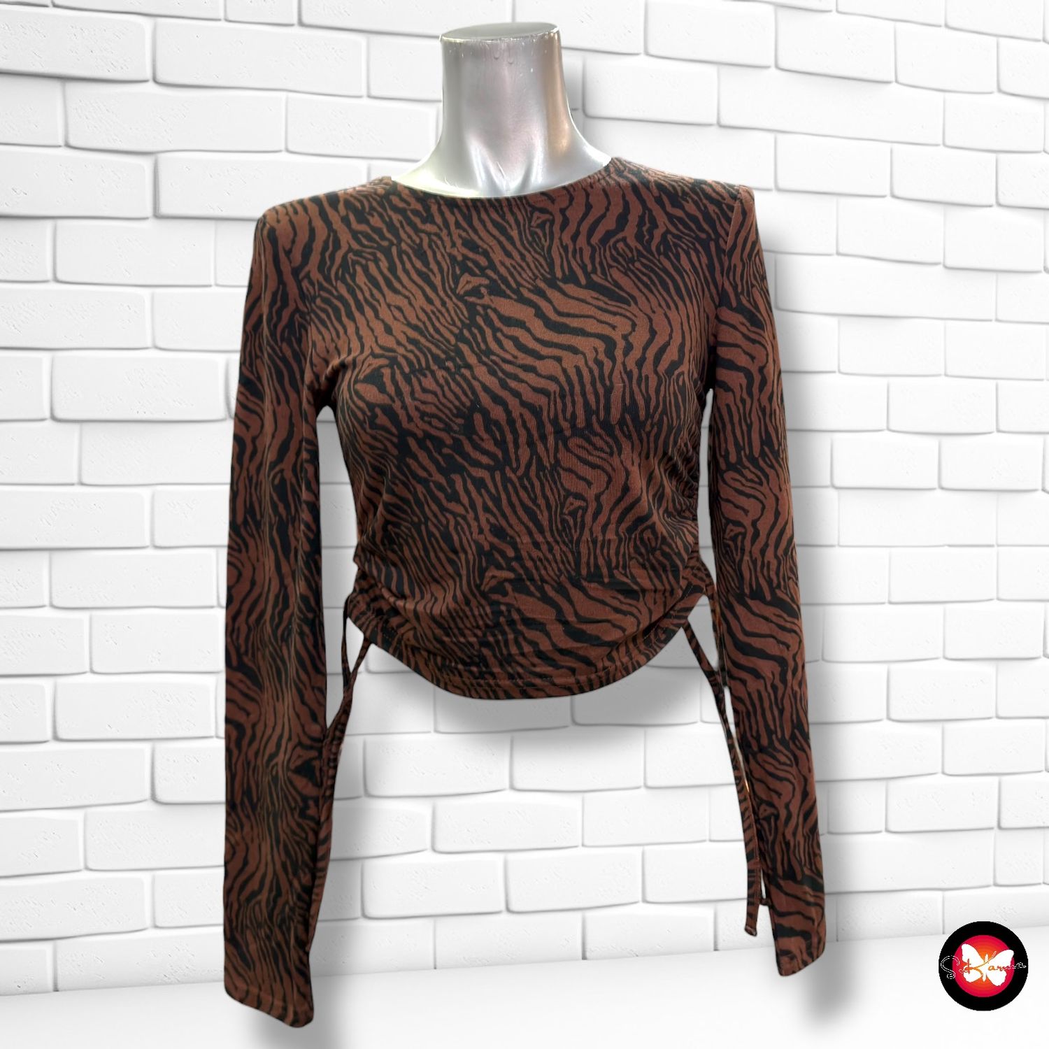 **HOY** Camiseta animal print con drapeado Talla S