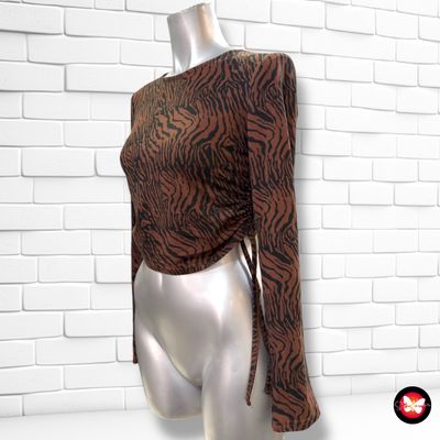 Camiseta animal print con drapeado Talla S