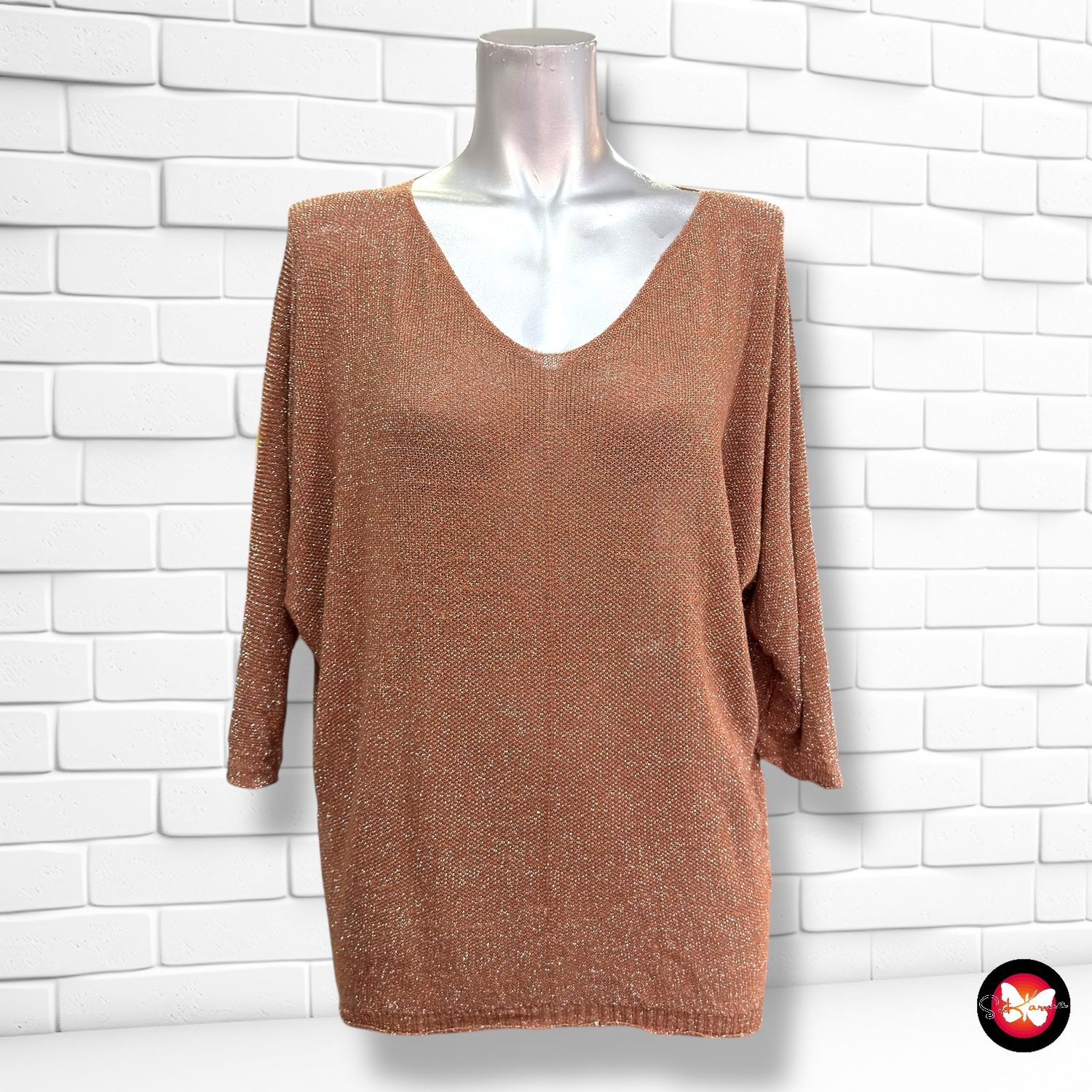 **HOY** Jersey de media manga con lurex Talla Única