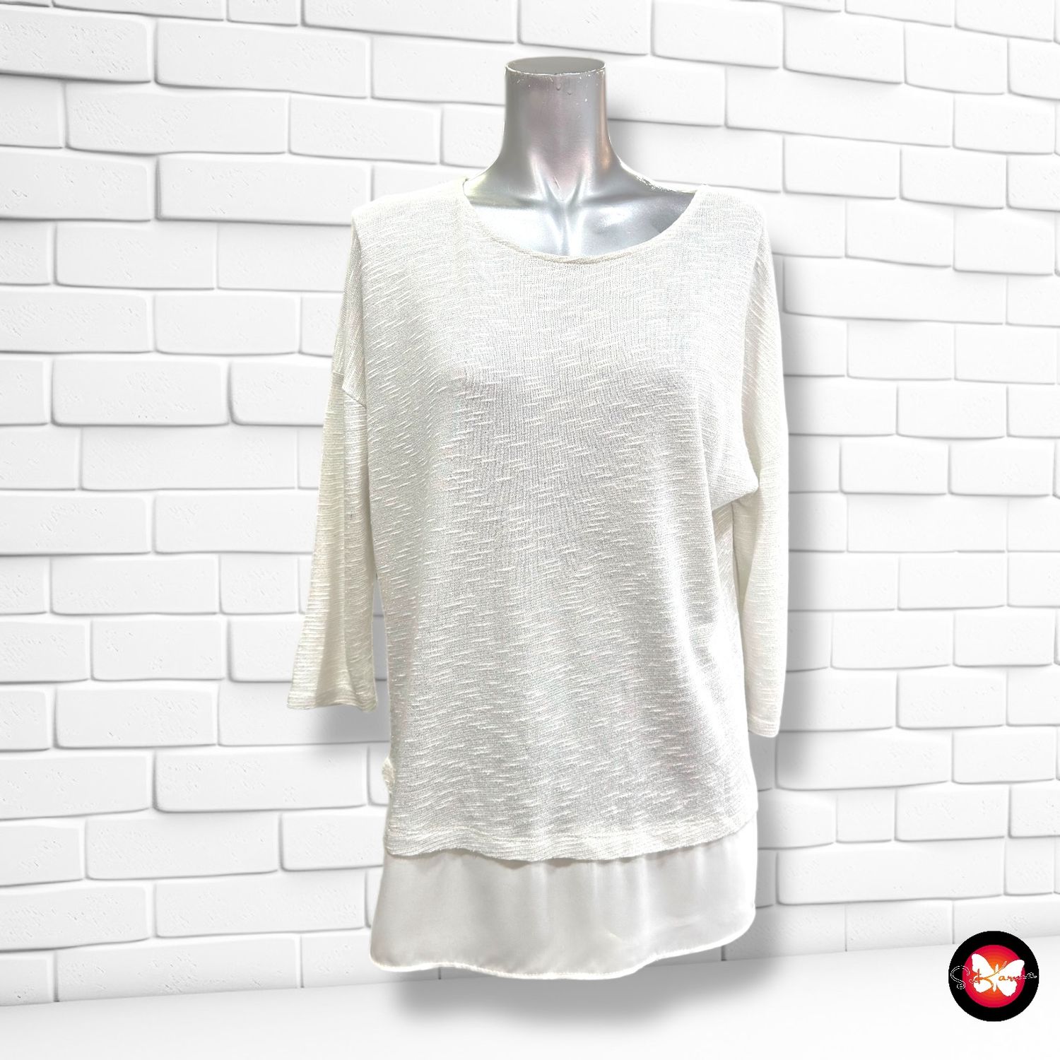 **HOY** Jersey de media manga con bajo de blusa Talla S/M