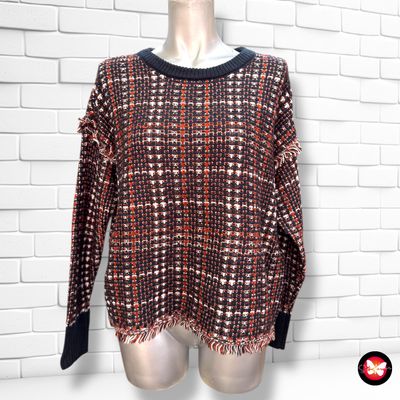 Jersey de manga larga con flequitos DKNY Talla S