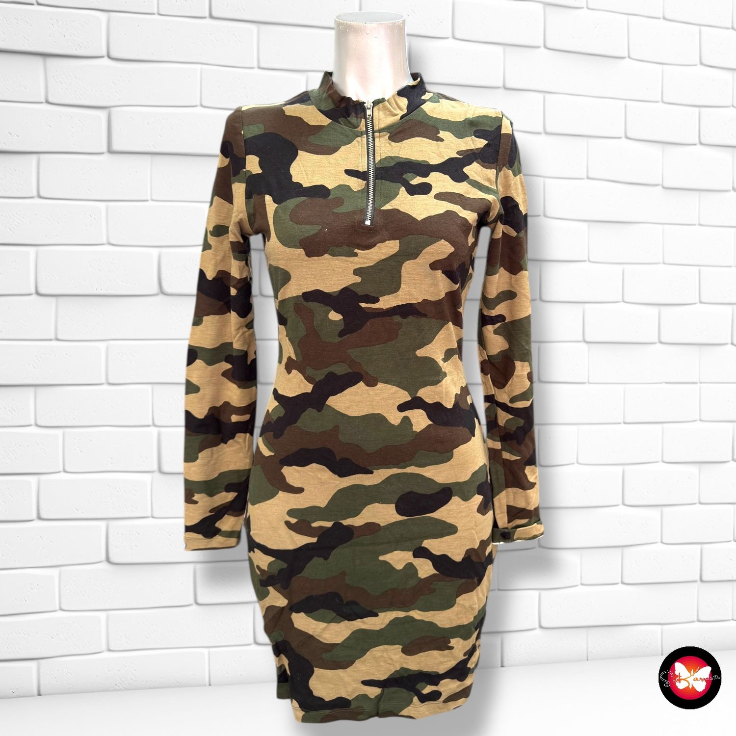 Vestido estampado militar DIVIDED Talla M