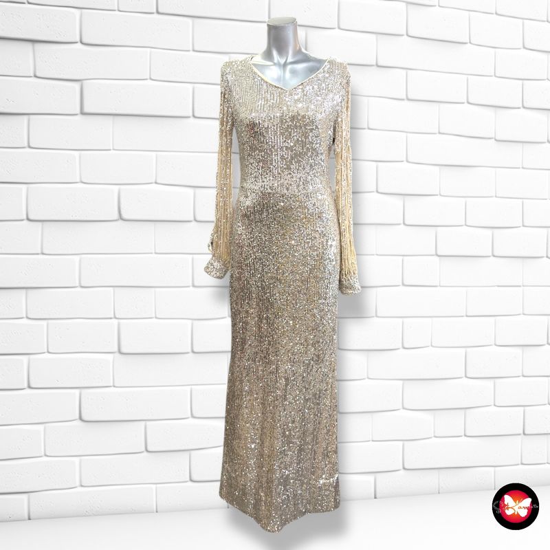 **HOY** Vestido de noche largo de lentejuelas Talla M