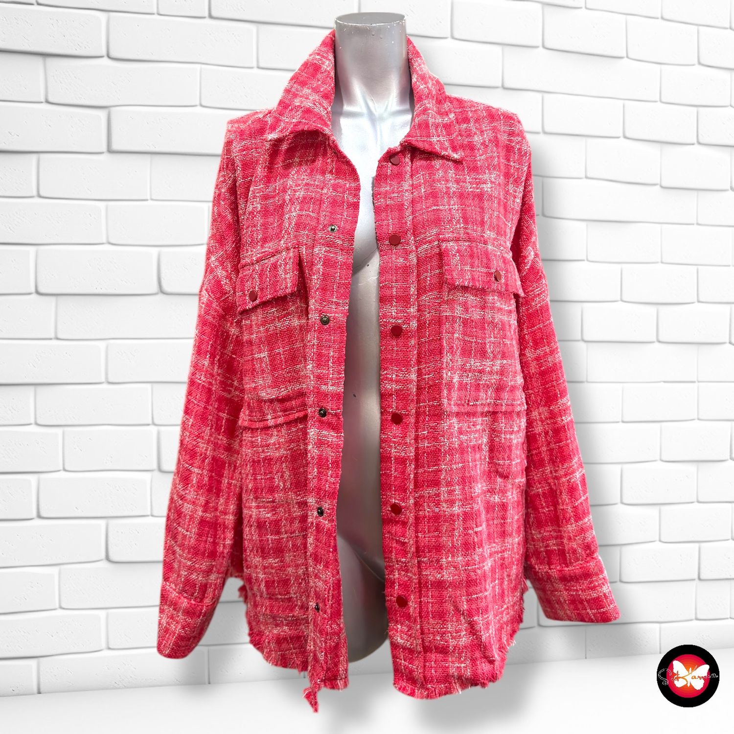 **HOY** Chaqueta sobre camisa tipo tweed Talla M/L
