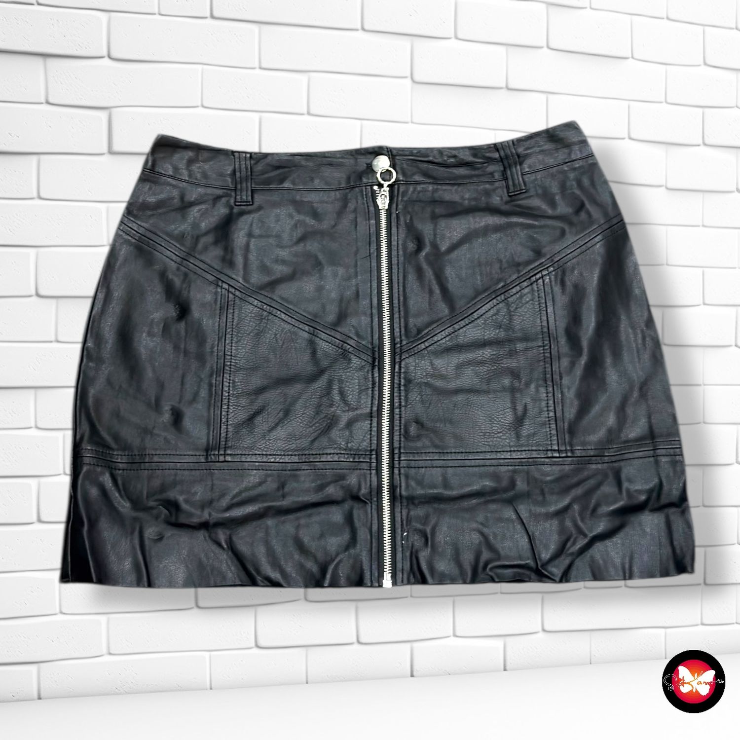 **HOY** Falda de piel sintética RIVER ISLAND Talla 42 (14UK)