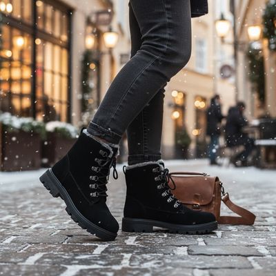 Botines tipo ante con pelito SINSAY T38 Botines tipo ante con pelito SINSAY T38