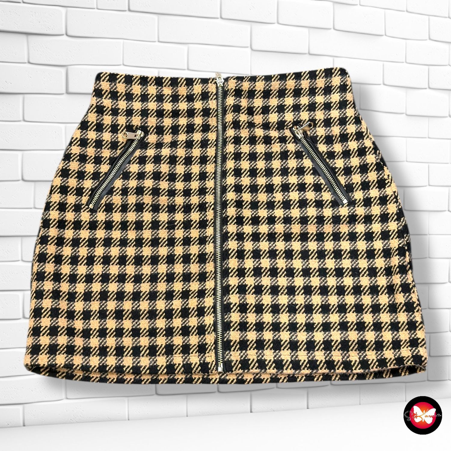 **HOY** Falda de paño estampado pata de gallo AMISU Talla 40