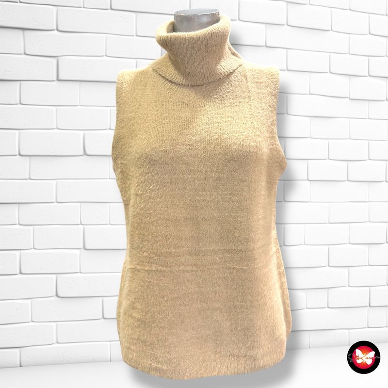 **HOY** Chaleco de punto peludito de cuello alto CYNTHIA ROWLEY Talla L