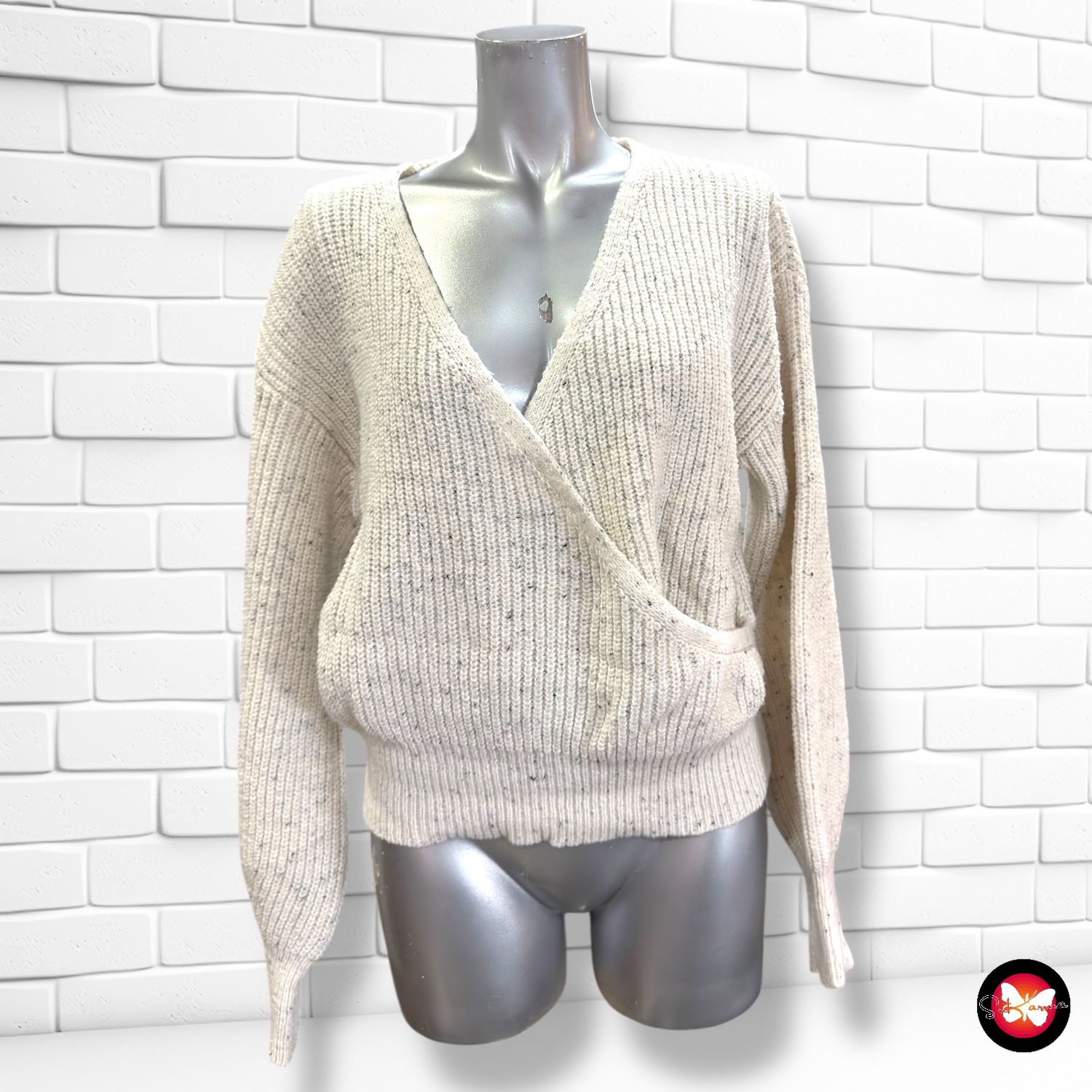 Jersey de manga larga escote cruzado SHEIN Talla L