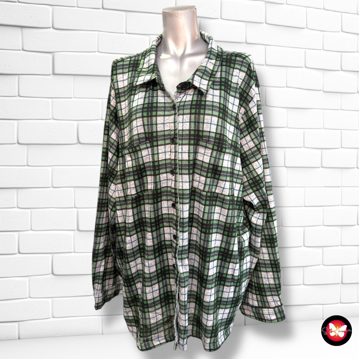 **HOY** Camisa de cuadros tipo de punto Talla XL (grande)