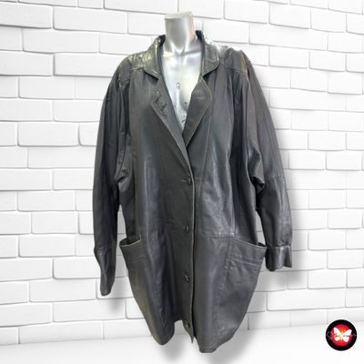 **HOY** Chaquetón de piel vintage Talla 46