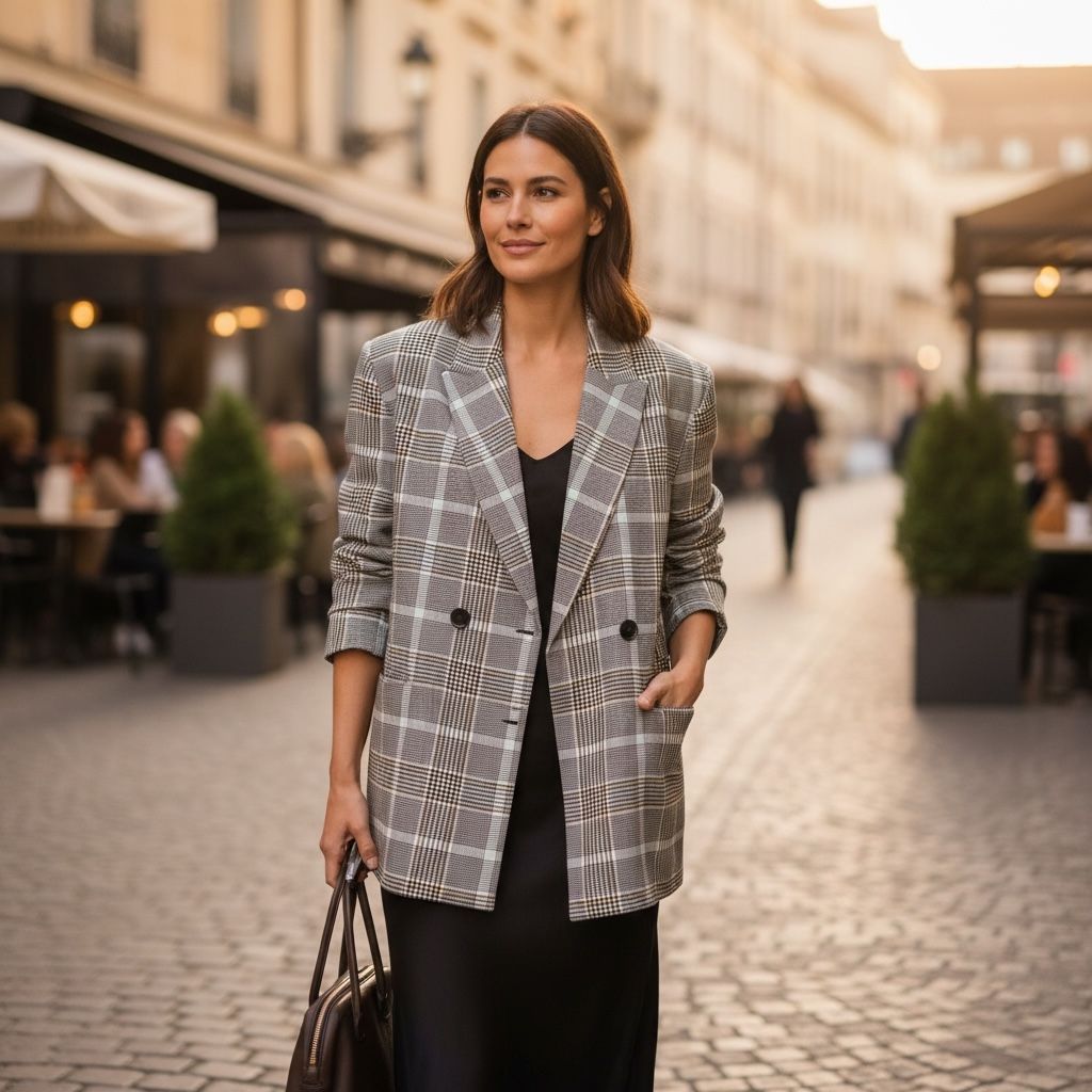 Blazer de cuadros STRADIVARIUS Talla S