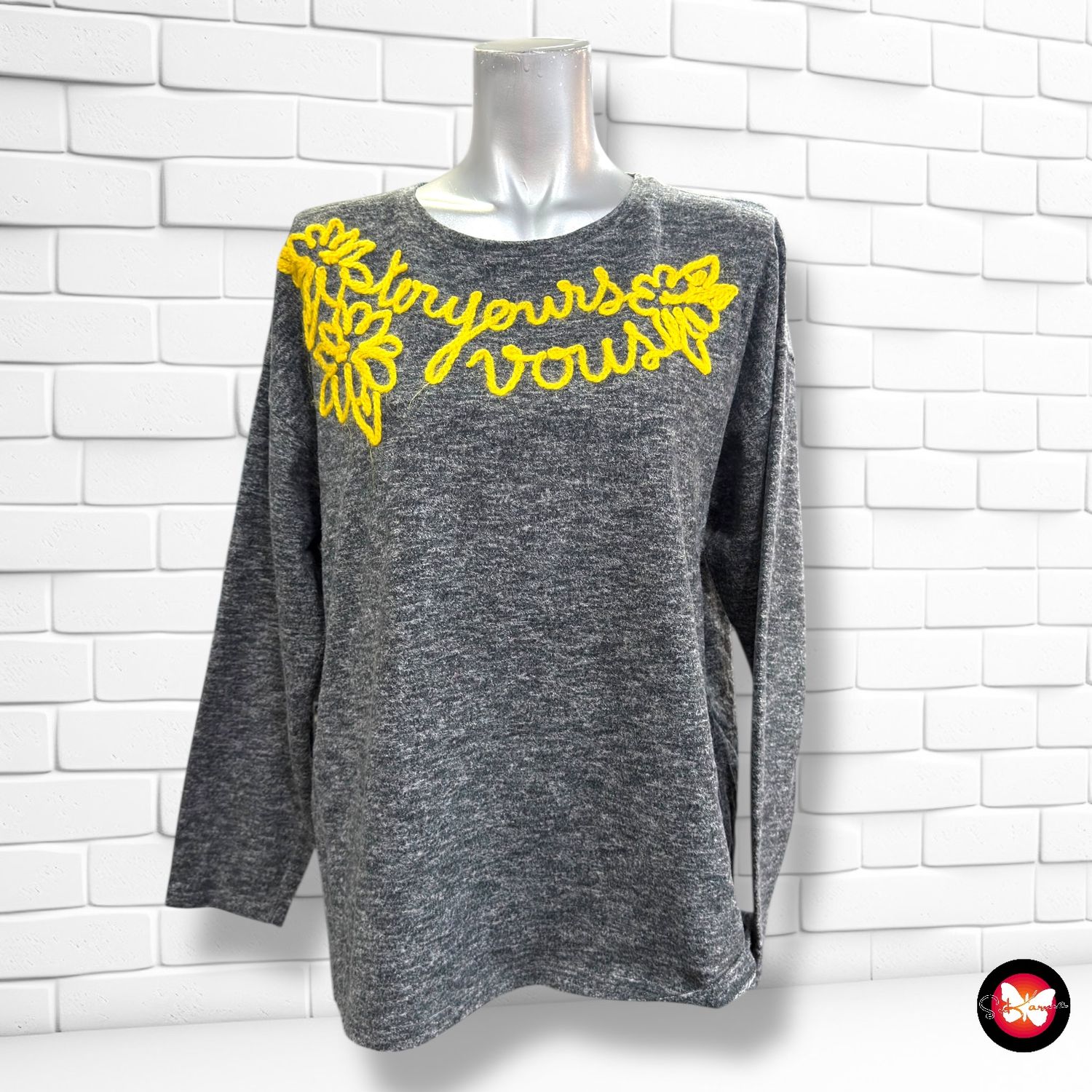 Jersey de manga larga con bordado ZARA Talla L