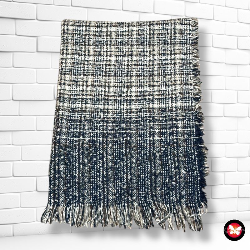 **HOY** MAXI Bufanda jaspeada azul