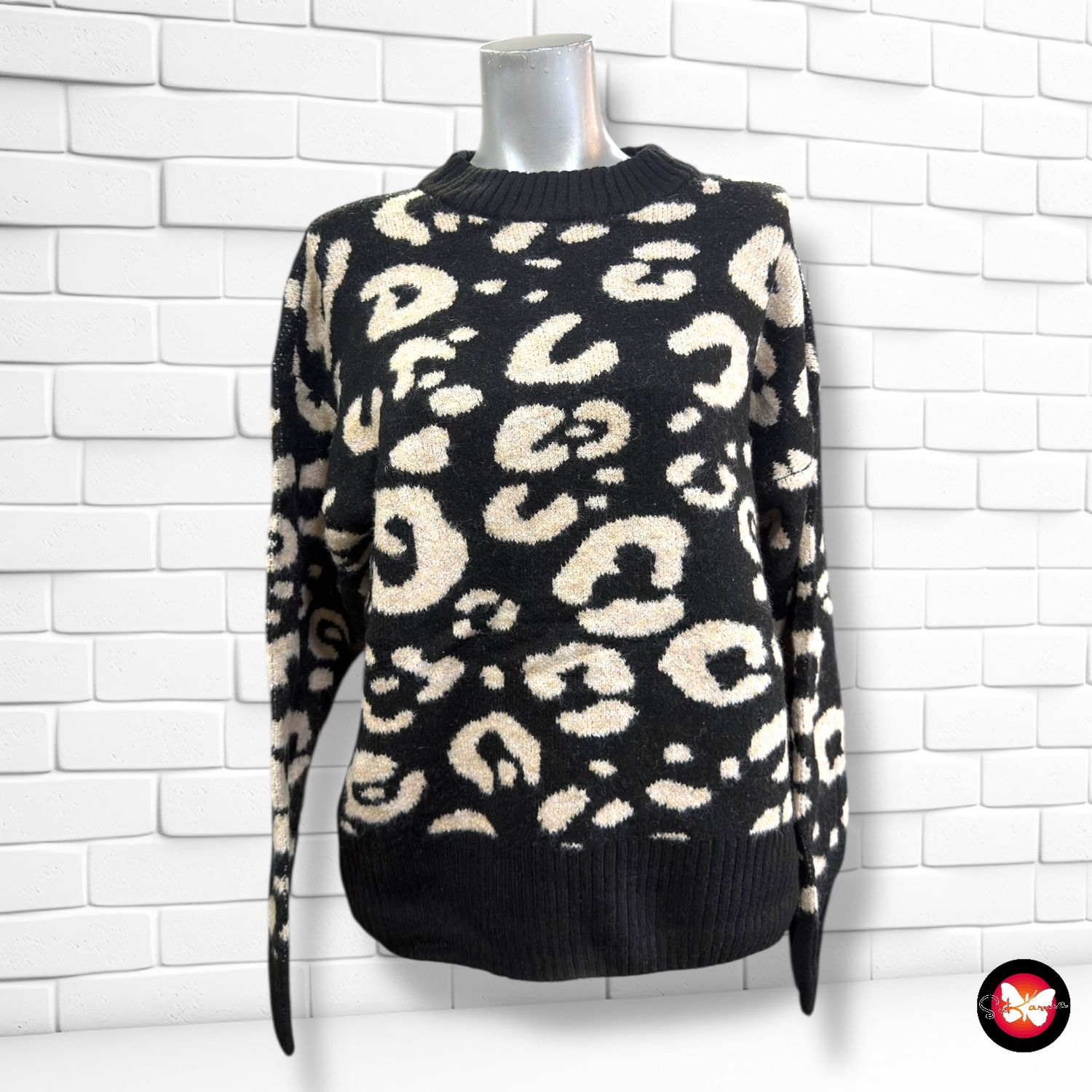 Jersey de manga larga animal print PAGE ONE Talla S