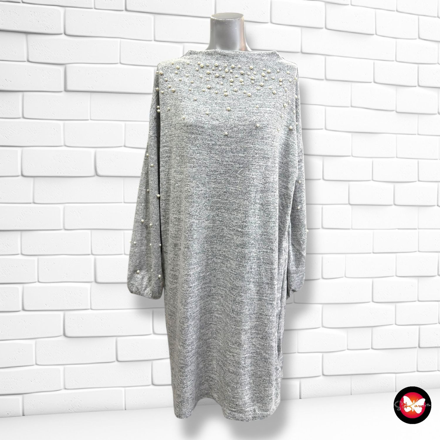 Vestido de punto con perlitas JEAN PASCALE Talla M