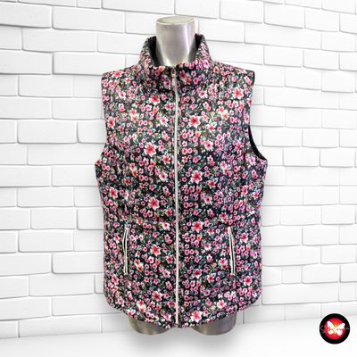 Chaleco acolchado fino de florecitas CANDA Talla M/L
