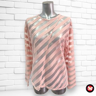 Blusa con rayas transparentes ZARA Talla S