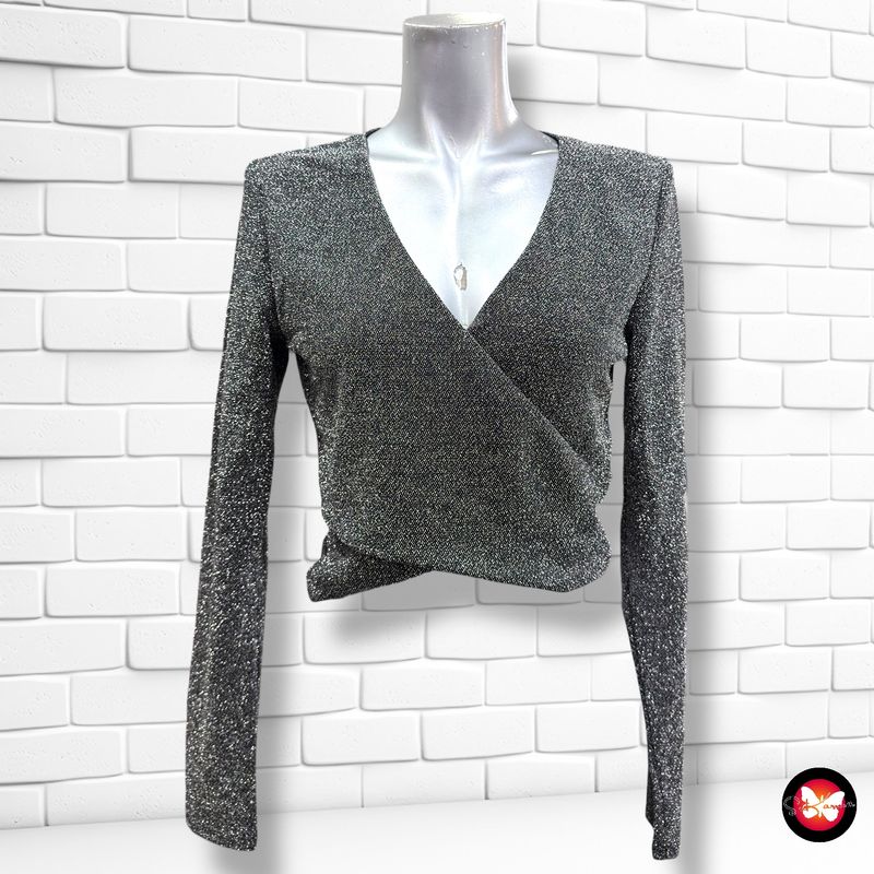 **HOY** Blusa cropped de noche de lurex DIVIDED Talla M