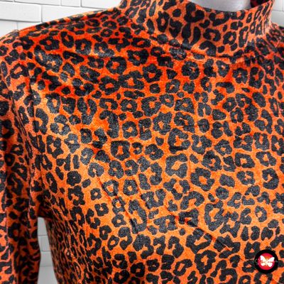 Blusa de noche de terciopelo animal print D-ZINE Talla S