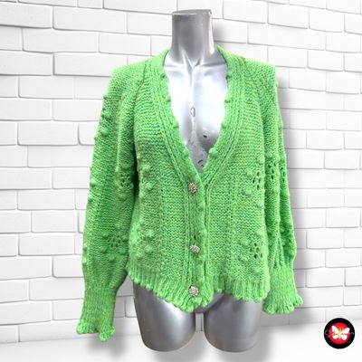 Chaqueta de punto con botones de pedrería TRENDYOL Talla M