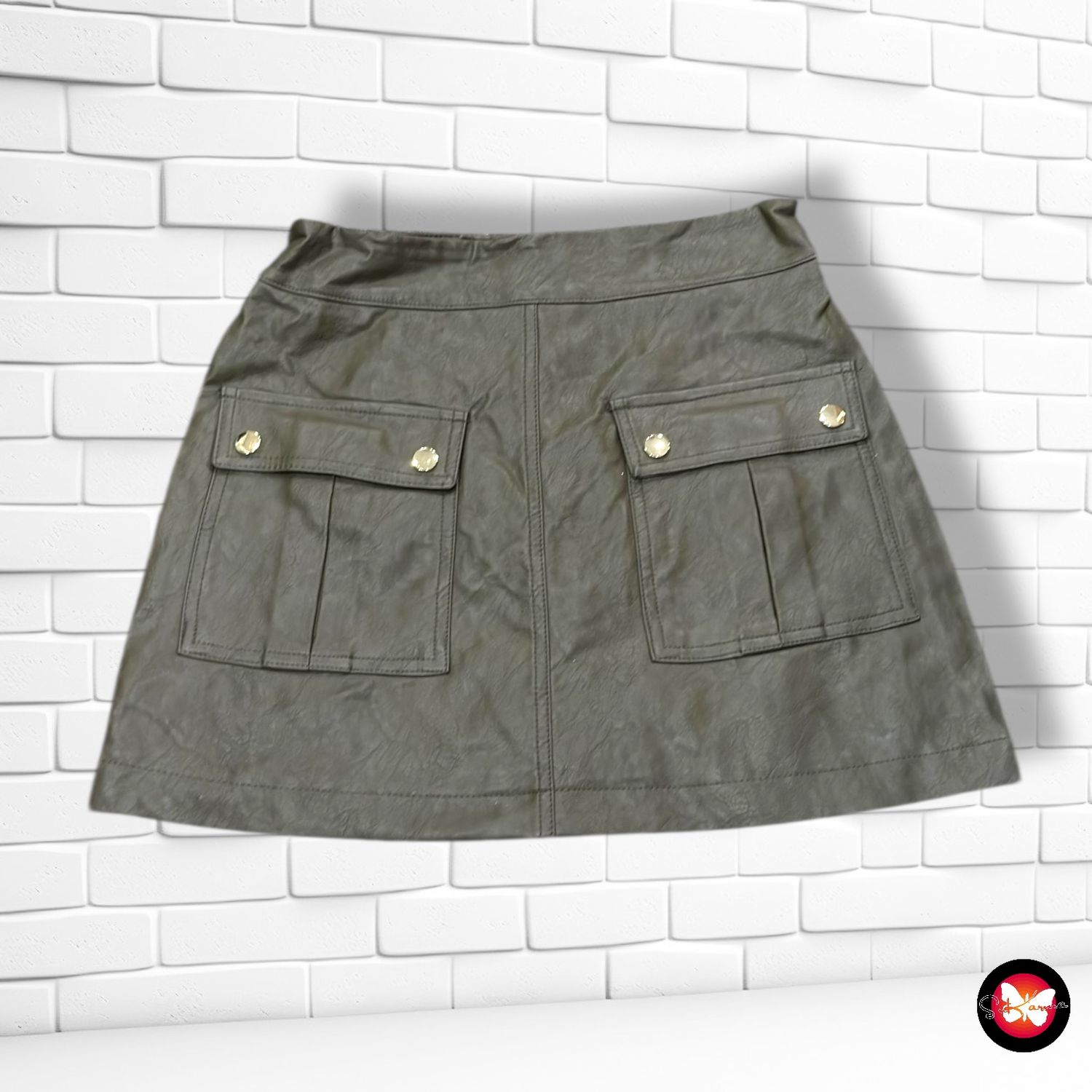 Falda de piel sintética ZARA Talla XS