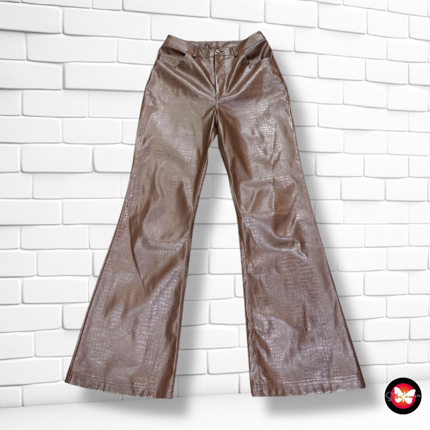 Pantalón campana de piel sintética RECLAIMED VINTAGE Talla 36