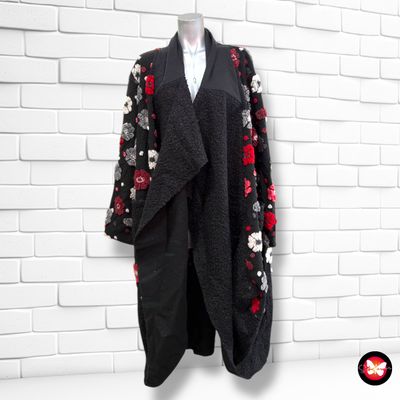 **HOY** Abrigo de lanilla con flores Talla Única Grande