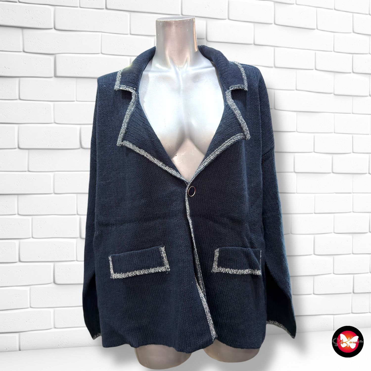 **HOY** Chaqueta de punto con lurex VENCA Talla XL (grande)