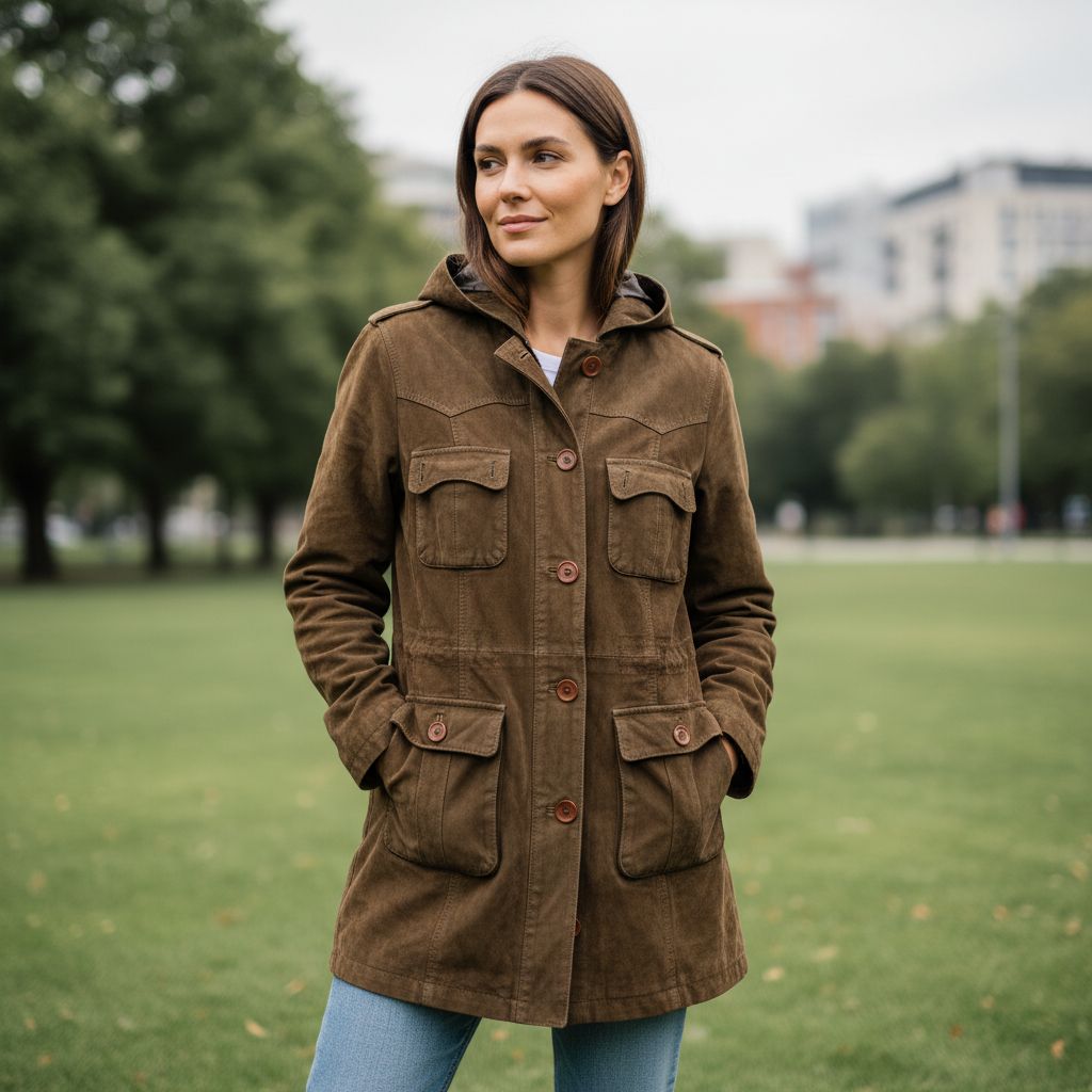 Parka acolchada de ante Talla S