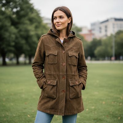 Parka acolchada de ante Talla S