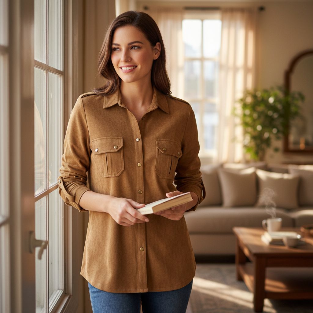 Camisa de ante ZARA Talla L