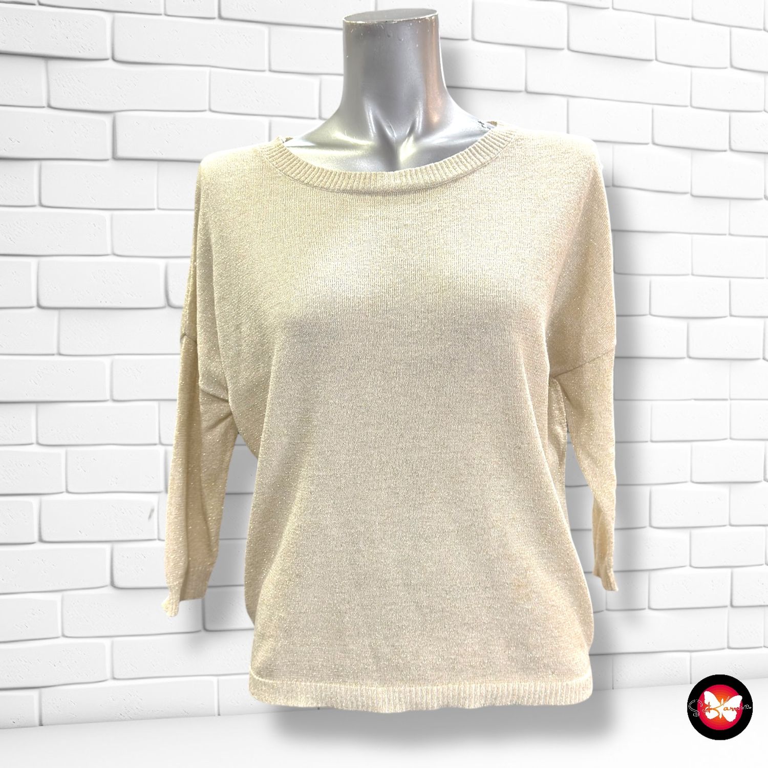 Jersey de manga corta con lurex Talla S